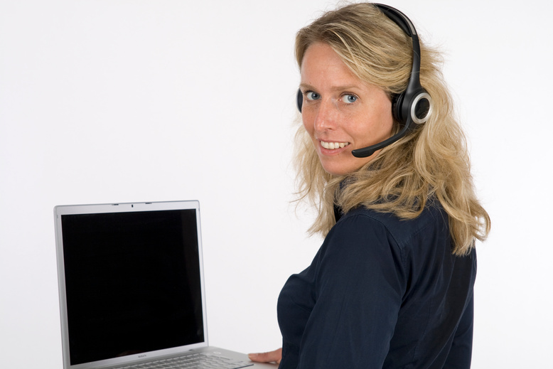 Woman with headset