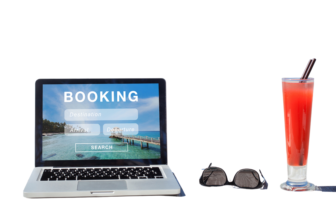 travel booking, hotels and flights reservation on internet