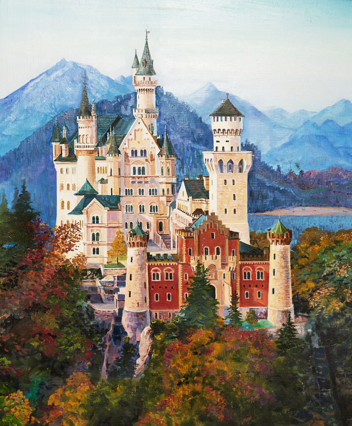 Famous Neuschwanstein Castle in Bavaria, Germany