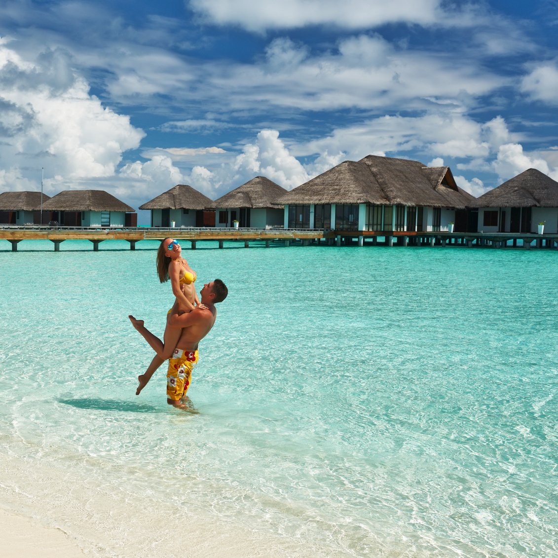 Couple on a beach at Maldives